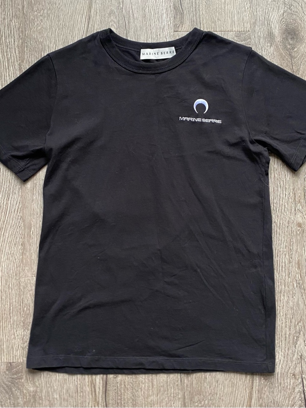 Marine Serre Black Radical Call For Love T-Shirt Médium With Crescent Moon Logo